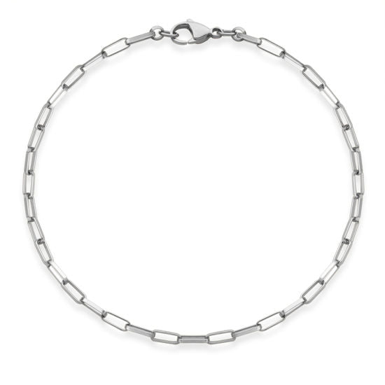 BRACELET ARGENT CHAINE MAILLES FINES & ALLONGÉES