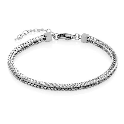 BRACELET ARGENT CHAINE MAILLES CARRÉES