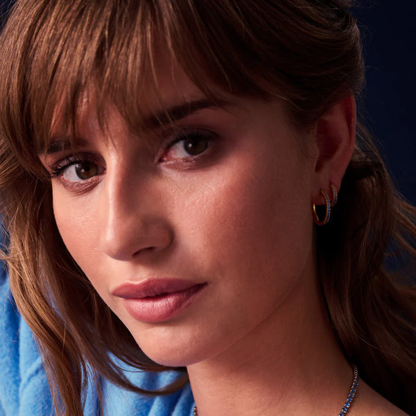 Sif Jakobs - Boucles d'oreilles Ellera Grande or & bleu