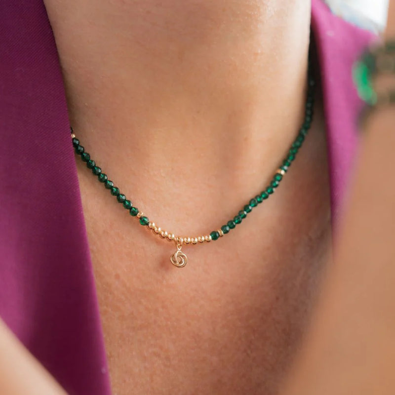 BEBLUE - COLLIER BE VIBRANT EN ÉMERAUDE & OR
