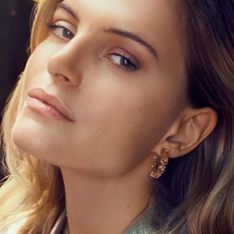 Sif Jakobs - Boucles d'oreilles Ellisse Creolo Grande or & ambre