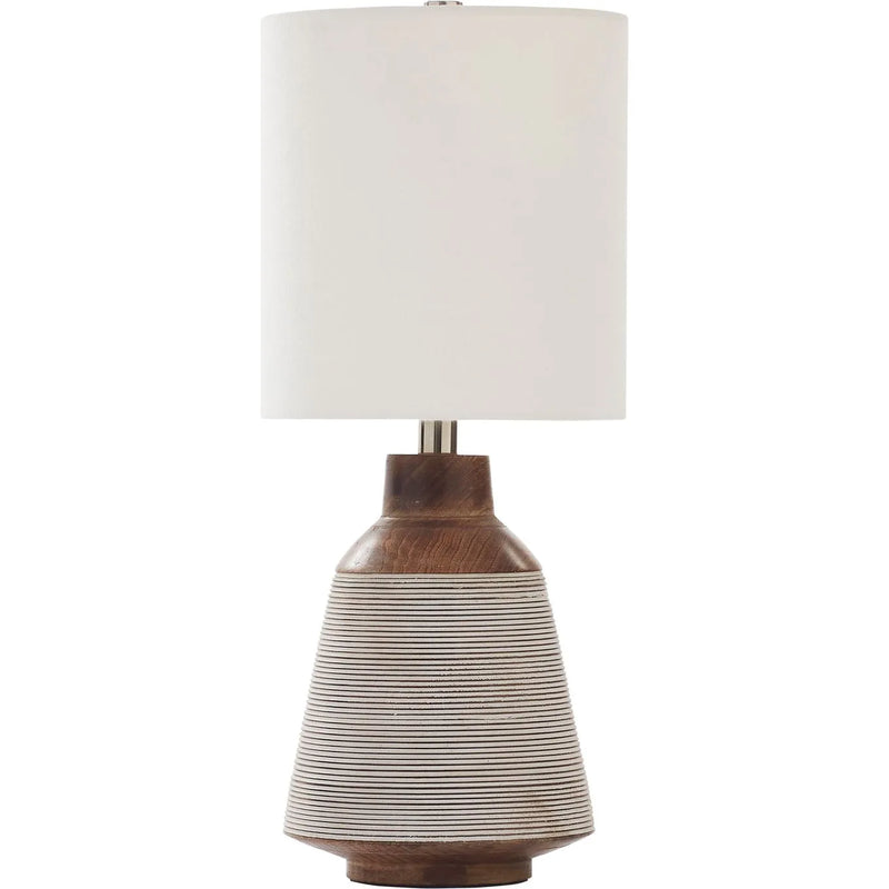 LAMPE DE TABLE BEIGE BASE MÉTAL DORÉ ABAT-JOUR LIN