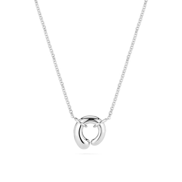 CHAINE AJUSTABLE - ARGENT & BRELOQUE CERCLE OUVERT "GOCCIA CIRCOLO PIANURA"