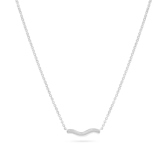 CHAINE FINE AJUSTABLE - ARGENT & BRELOQUE TIGE VAGUÉ "ELLERA WAVES"