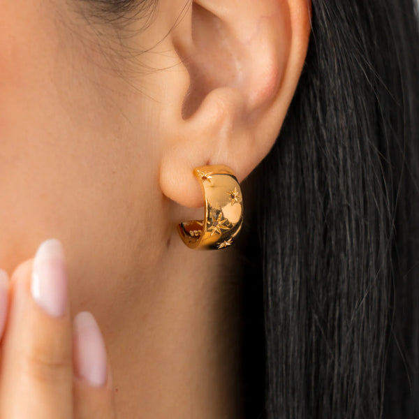 BEBLUE - BOUCLE D'OREILLES DEMI ANNEAUX EN OR