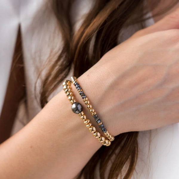 BRACELET AVEC PERLE DE TAHITI - OR