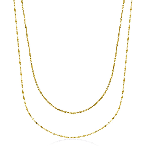 COLLIER OR CHAINE DOUBLE STYLE GRAIN DE CAFÉ