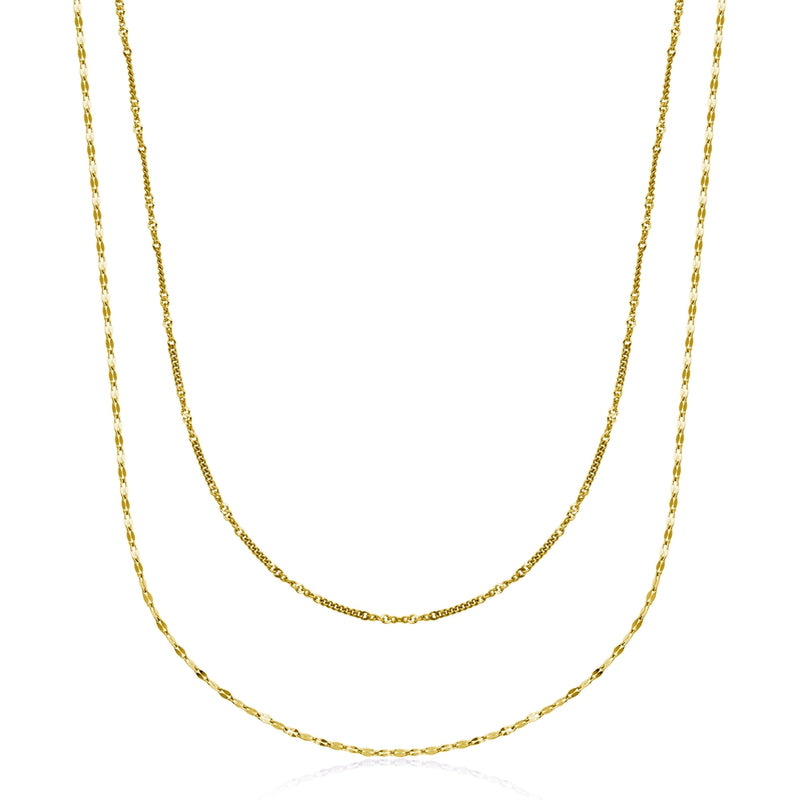 COLLIER OR CHAINE DOUBLE STYLE GRAIN DE CAFÉ