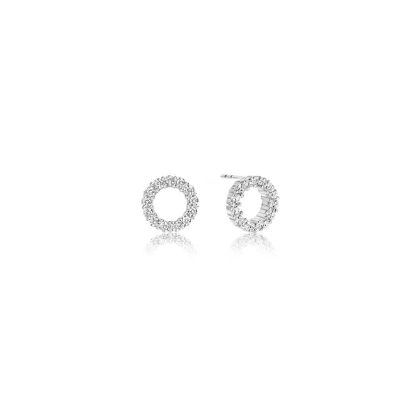 BOUCLES D'OREILLES ARGENT AVEC ZIRCONS BLANC "BIELLA UNO PICCOLO"