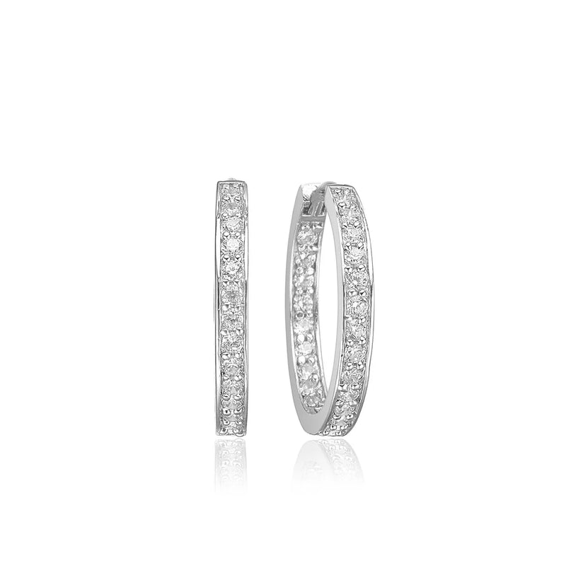 BOUCLE D'OREILLE ANNEAUX CRÉOLE ARGENT "CORTE"