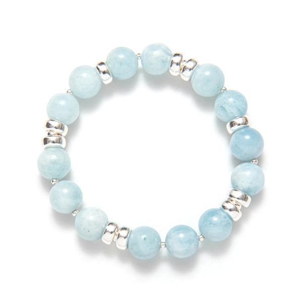 BRACELET GROSSES PIERRES BLEU - ARGENT