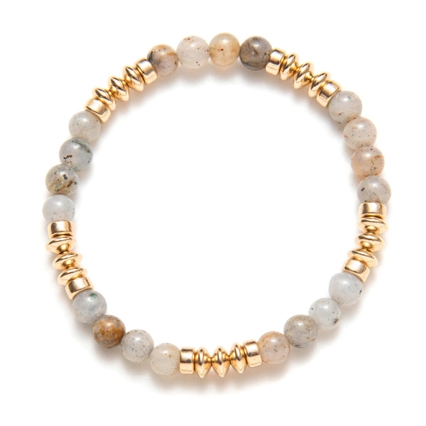 BRACELET PIERRES AGATHES VERDÉS - OR