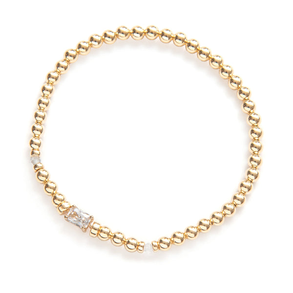 BRACELET AVEC CRISTAUX BLANCS - OR
