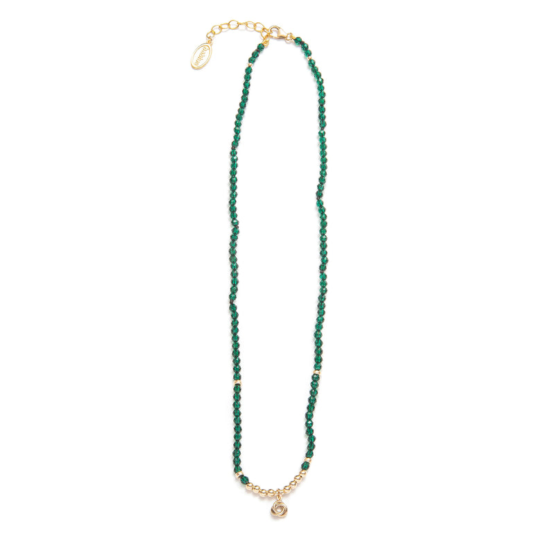 BEBLUE - COLLIER BE VIBRANT EN ÉMERAUDE & OR