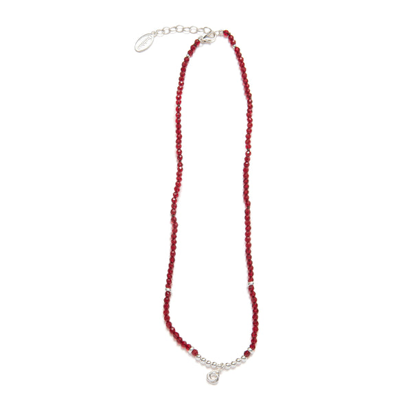 BEBLUE - COLLIER BE VIBRANT EN ROUGE & ARGENT
