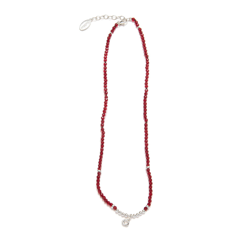 BEBLUE - COLLIER BE VIBRANT EN ROUGE & ARGENT