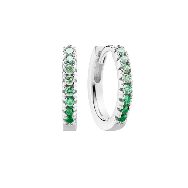 SIF JAKOBS - BOUCLES D'OREILLES ELLERA MEDIO ARGENT & VERT