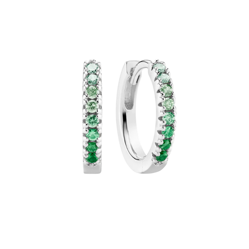 SIF JAKOBS - BOUCLES D'OREILLES ELLERA MEDIO ARGENT & VERT