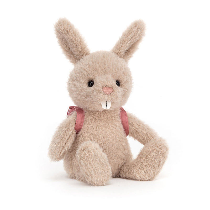 PETITE PELUCHE LAPIN BEIGE AVEC SAC À DOS "BACKPACK"