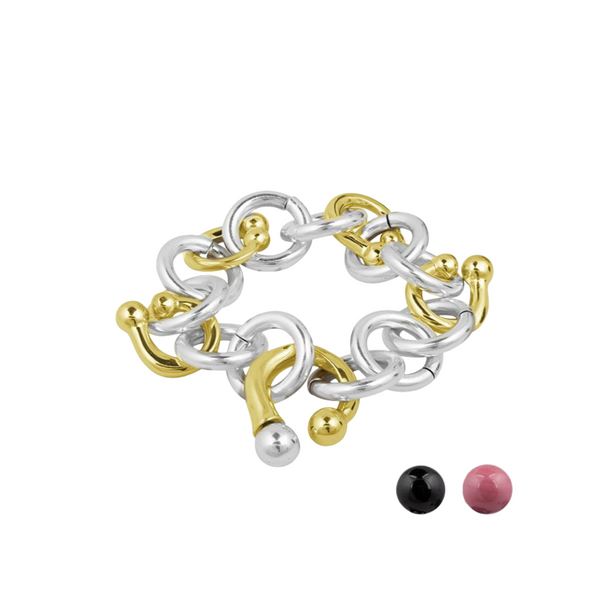CICLÓN - BRACELET ELECTICA OR & ARGENT