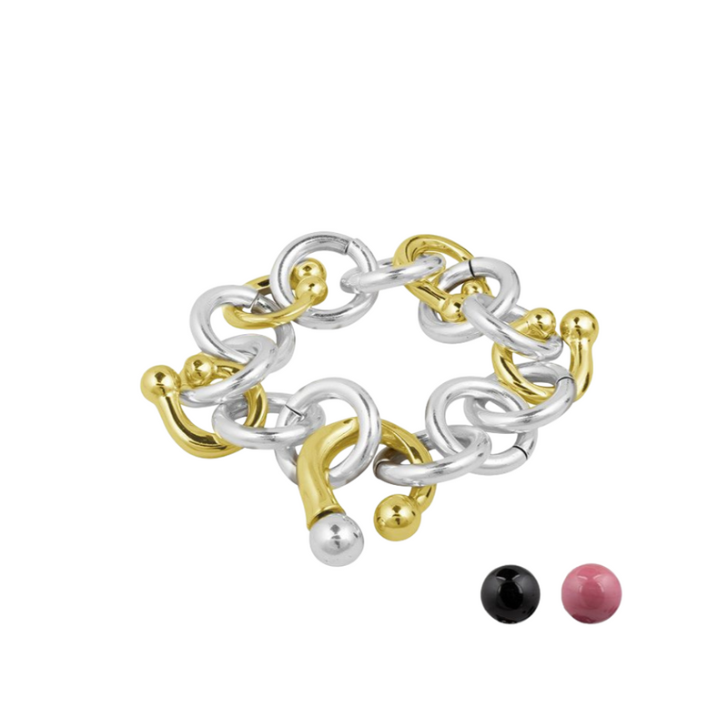 CICLÓN - BRACELET ELECTICA OR & ARGENT