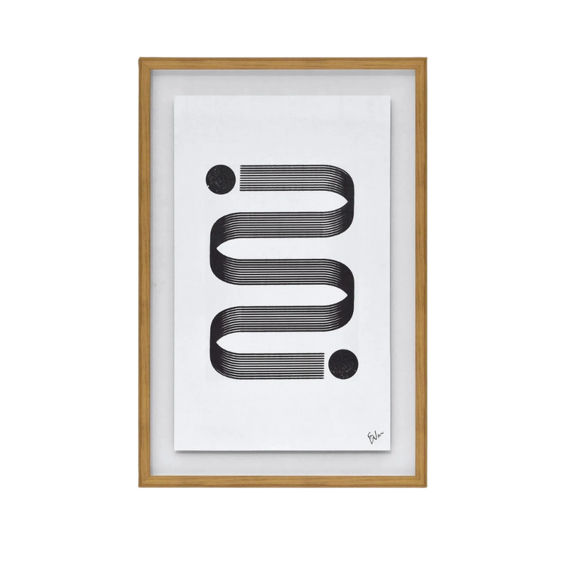 RENWILL - CADRE EN BOIS ABSTRAIT COURSE GRAPHIQUE NOIR AVEC VITRE
