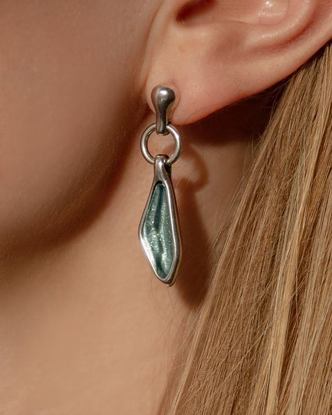 Ciclón- Boucles d'oreilles Braies céleste argent