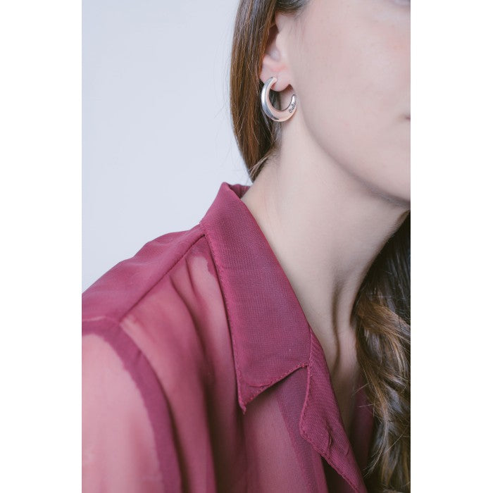 Ciclón- Boucles d'oreilles de Aro Gros argent
