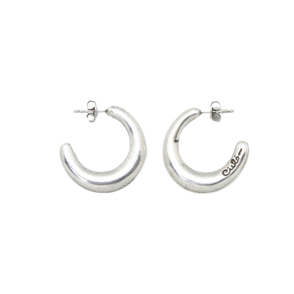 Ciclón- Boucles d'oreilles de Aro Gros argent