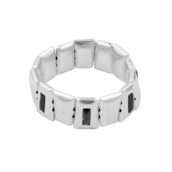 Ciclón- Bracelet Glam noir argent