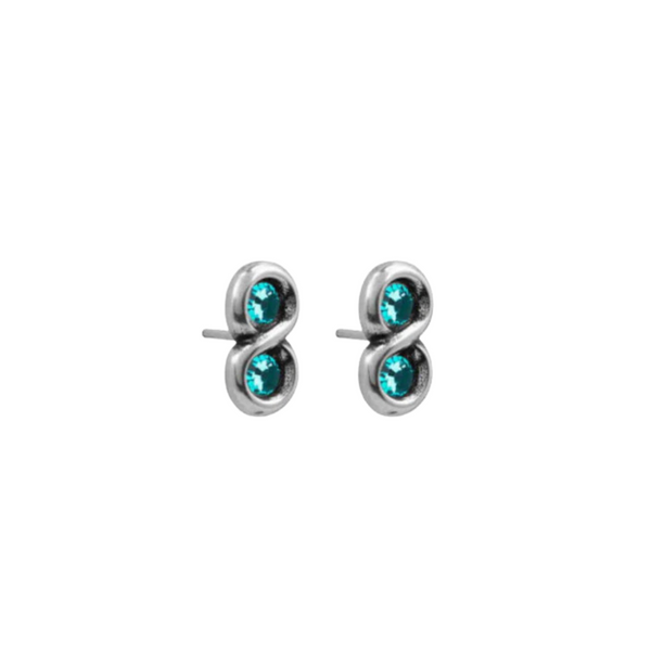 Ciclón- Boucles d'oreilles Infini turquesa argent