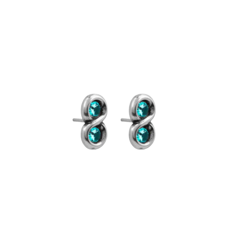 Ciclón- Boucles d'oreilles Infini turquesa argent