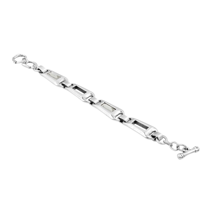 Ciclón- Bracelet Lineal cristal argent
