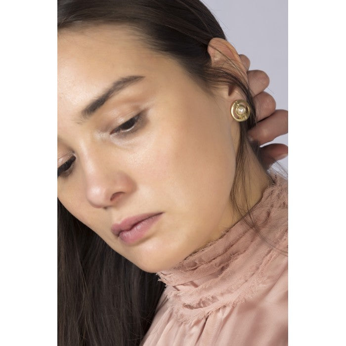 Ciclón- Boucles d'oreilles Omega y Perla or