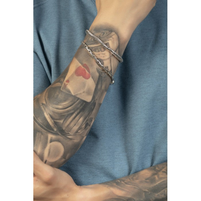 Ciclón- Bracelet Homme Snake argent