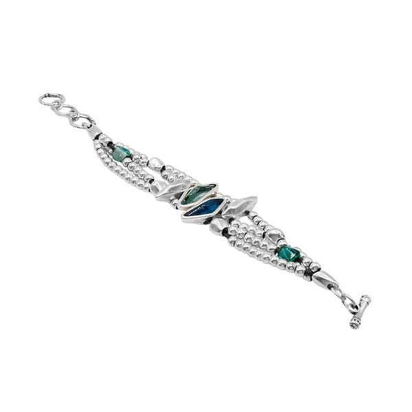 Ciclón- Bracelet Valle de Cristal céleste argent
