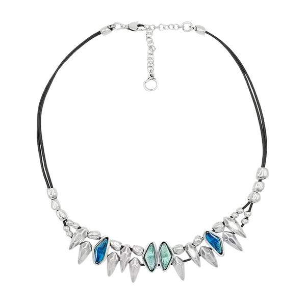 Ciclón- Collier Valle de Cristal céleste argent