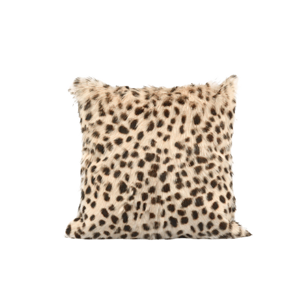 COUSSIN EN VRAIE FOURRURE MOTIF LÉOPARD