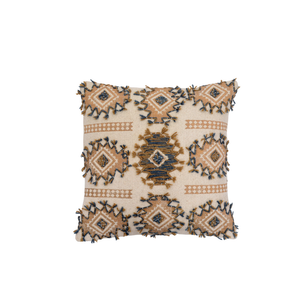 COUSSIN BRODÉ AVEC MOTIF LOSANGE & OEIL