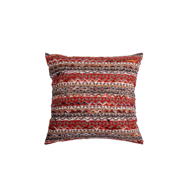 COUSSIN BRODÉ AVEC RAYURE VAGUÉ