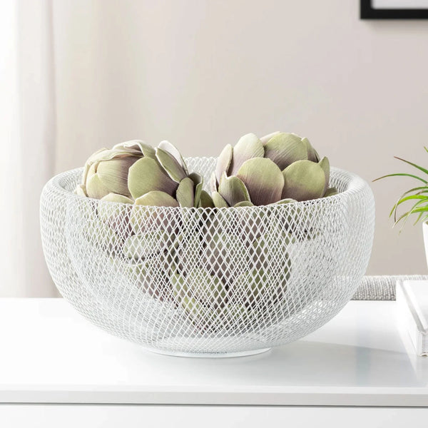 TORRE & TANGUS - GRAND BOL À FRUITS BLANC EN MAILLE DOUBLE PAROI