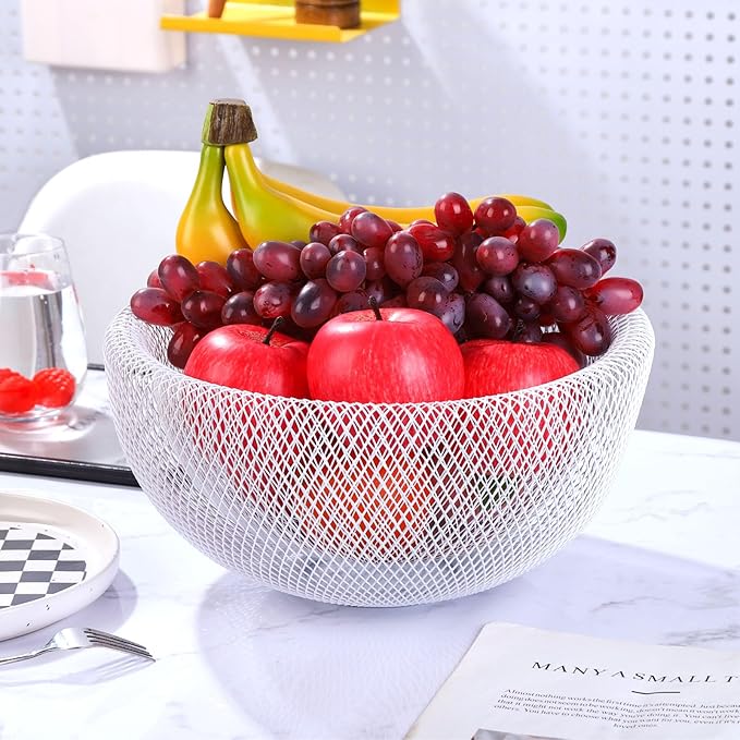 TORRE & TANGUS - GRAND BOL À FRUITS BLANC EN MAILLE DOUBLE PAROI