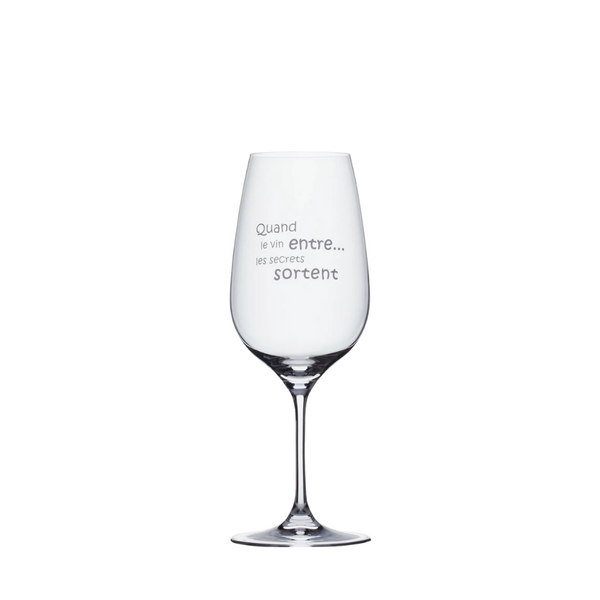 GARÇON DE TABLE - VERRE À VIN "QUAND LE VIN ENTRE...LES SECRETS SORTENT"