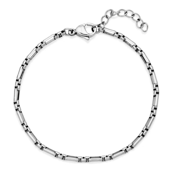 BRACELET ARGENT CHAINE MAILLES ALLONGÉS