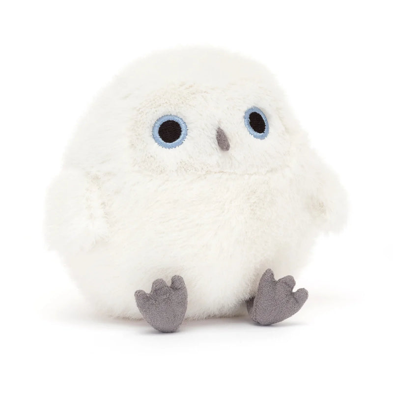 MINI PELUCHE BOULE HIBOU BLANC "SNOWY"