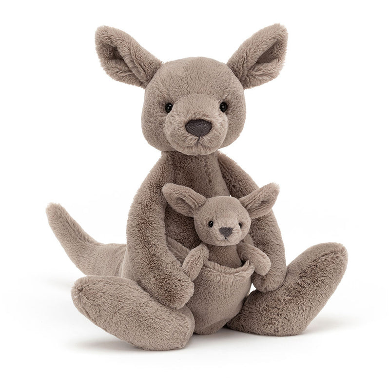 MINI PELUCHE KANGOUROU AVEC BÉBÉ "KARA"