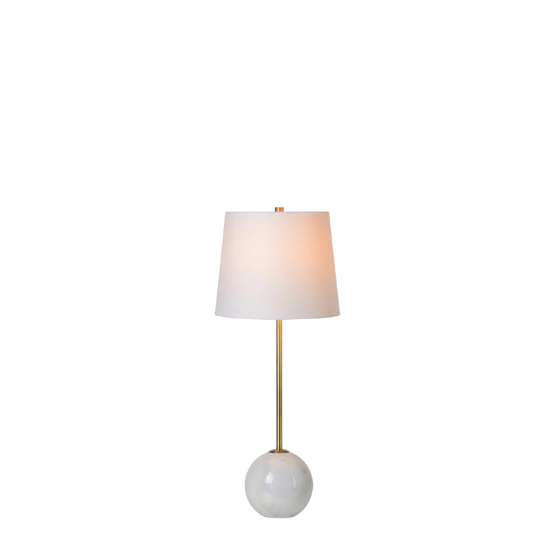 LAMPE DE TABLE AVEC BASE BOULE MABRE BLANC