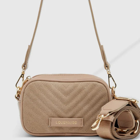 MINI SAC À MAINS BEIGE OU MARINE EN SUÈDE & CUIR