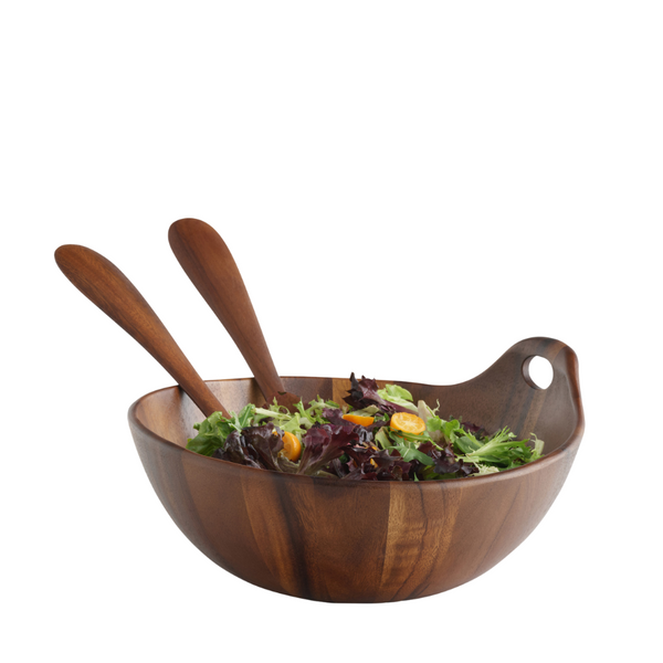 NAMBÉ - BOL À SALADE EN BOIS AVEC PINCES