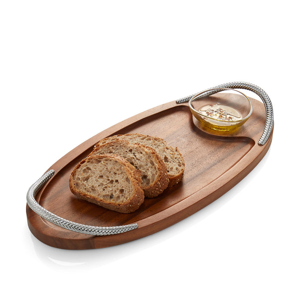 NAMBÉ - PLATEAU SERVICE EN BOIS AVEC BOL TREMPETTE